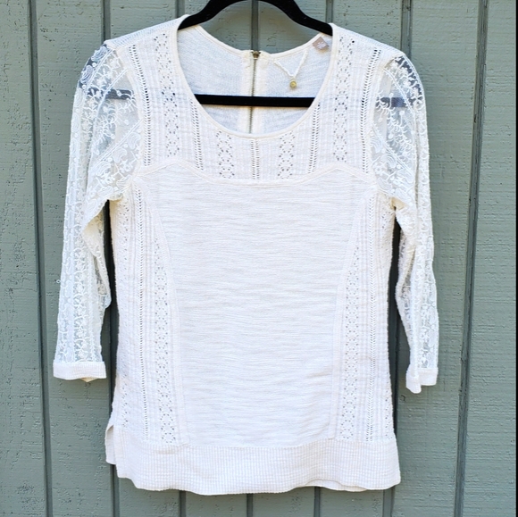 Anthropologie Tops - Anthropologie Knitted & Knotted Lace Detailed Top